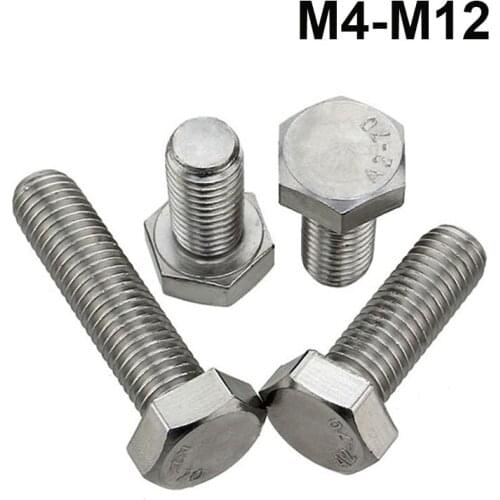 304 Stainless Steel Left Thread External Hex Screws Anti-tooth Reverse Bolts M4 M5 M6 M8 M10 M12