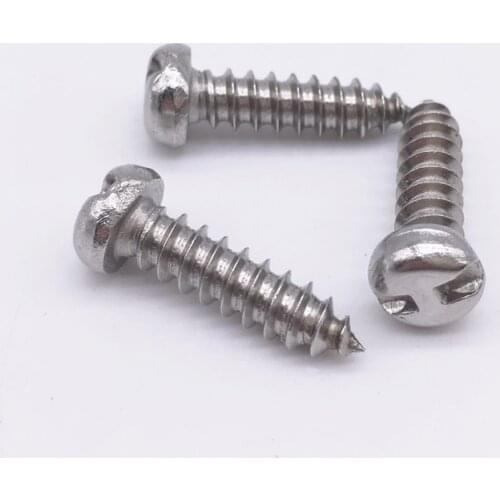 Wkooa M3 M4 Security Self Tapping Screw Wood Screws Pan Head H Tpye Drive Stainless Steel Pack 100