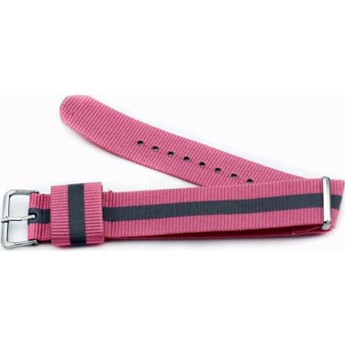 Shsby womens Watchbands canvas watch strap Woven bracelet fluorescence Nylon strap stainless steel buckle belt buckle, 20mm