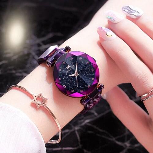 Ruixine brand starry sky watch female voice with the same fashion trend student INS wind waterproof quartz watch