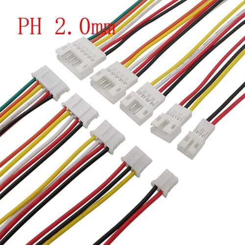 10/5/2/1Pair JST-PH 2.0 2P 3P 4P 5P 6Pin Micro Male Female Plug Jack Cable Connector Jack Plug JST PH 2.0 26AWG Wire Cables 20CM