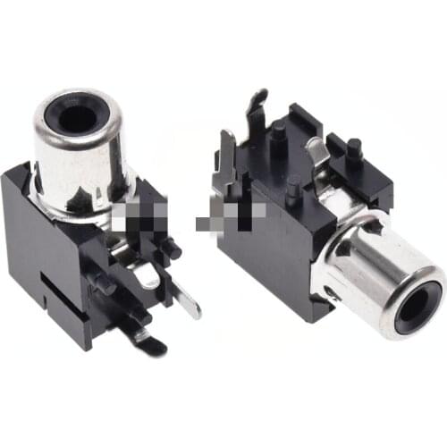 10 stücke AV1-8.4-9A AV/RCA Konvertieren Buchse Jacks 2X RCA Audio Video AV Female PCB Ports Schwarz