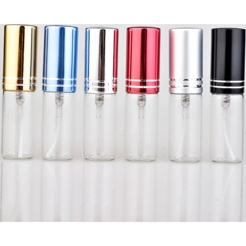 100Pcs/Lot 5ml Portable Empty Cosmetic Case Travel Spray Bottle Perfume For Gift Sample Mini Bottle Parfum Makeup Containrs