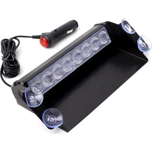 12V Car Truck Warning Light Day Running Sucker Flash Led Emergency Flasher Dash Strobe Police Lights 8 LEDs 3 Flashing Modes
