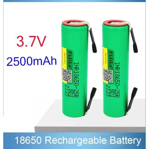 2/3/4/6/10 PCS 100% Original For Samsung 18650 2500mah battery INR18650 25R 20A discharge lithium batteries+ DIY Nickel
