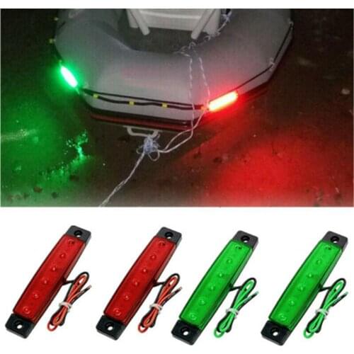 4Pcs 12V LED Red Green Navigation Bow Light-Boat Port/Starboard Deck Stern Light