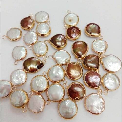 5 PCS /LOT 100% freshwater loose pearl with baroque shape, coin shape baroque shape with hanging ,DIY PEARL BEADS, COLORFUL