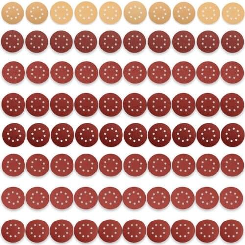 80 Pieces 125 Mm Sanding Discs, Paste Sandpaper, Used for Makita, for , Wood Sandpaper Eccentric Sander