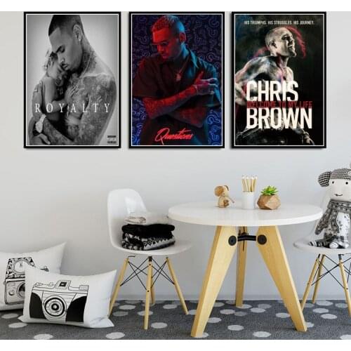 Rapper Hip Hop Star Chris Brown Music Album Quality Canvas Painting Poster Bedroom Living Wall Art Home Decor Quadro Cuadros