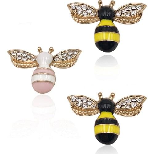 10Pcs/Lot Diamond Bee DripOoil Alloy Flatback Scrapbooking For DIY Mobile Phone Case Beauty Alloy Jewelry Accessories