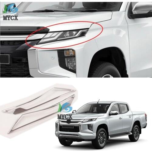 For Mitsubishi L200 Triton 2019 2020 Ram 1200 ABS chrome/carbon fiber Car Accessories Headlights Cover