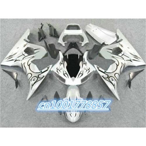 White and black 100% green black fairing set fit for YZF R6 2003 2004 2005 fairings kit YZF R6 03 04 05 Free Customize