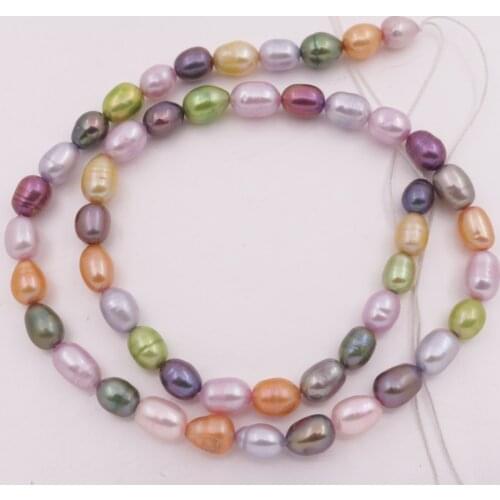 Mix Color Teardrop Pearl Loose Beads Jewelry Making DIY 15" Strand 6mmX8mm