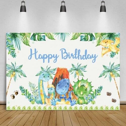 Photography Backdrop Watercolor Jungle Forest Dinosaur Birthday Party Baptism Customized Poster Portrait Photographic Background