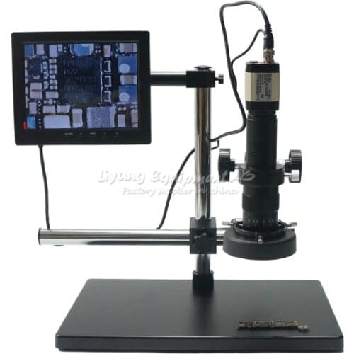 Hd electronic video microscope 30-180X KE208-A with digital microscope camera universal support for bga rework station