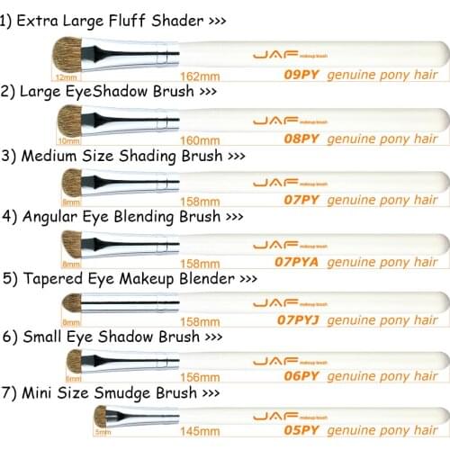 JAF Brand 7 Pcs/set Makeup Brushes Professional Soft Natural Horse Hair High Quality Face Eyeshadow Lips Make Up Brushes