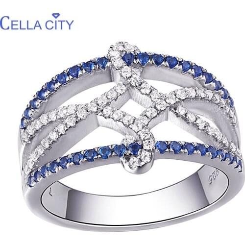 Cellacity Silver 925 Ring Women Jewelry With Shiny Sapphire Gemstones Special Style Female Engagement Wholesale gift