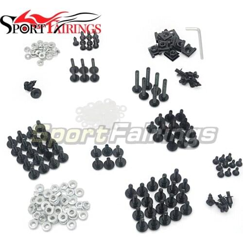 Complete Fairing Bolt Kit CNC Aluminium Clips Screws Fastener Hardware For Honda Suzuki Kawasaki Yamaha Motorcycle Bolts Black