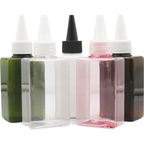 Square Plastic Needle Tip Bottle Refillable Shower Gel Packaging Container Travel Empty Eye Drop Squeeze Bottle 100ml 30pcs/lot