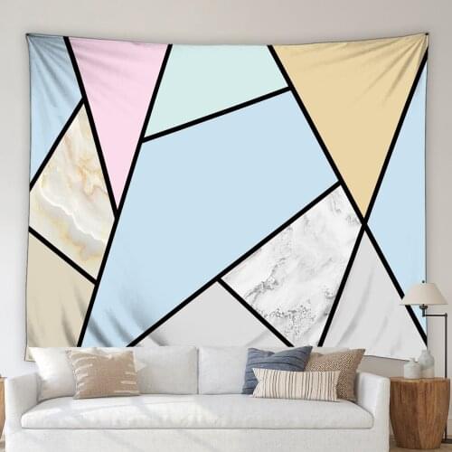 Geometric Tapestry Wall Hanging Color Stripes Marble Simple Modern Living Room Mural Dormitory Bedroom Bedside Blanket Bedspread