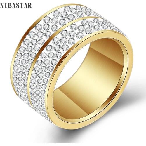 New Arrival Gold-Color Classic design Crystal Jewelry Wedding Fashion Rings For Women Jewelry