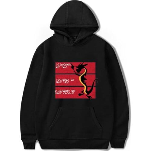 New Mulan hoodie Hip Hop clothes Mulan Black hooded sweatshirt fashion Long Sleeve Autumn Pullovers Teenage Tops