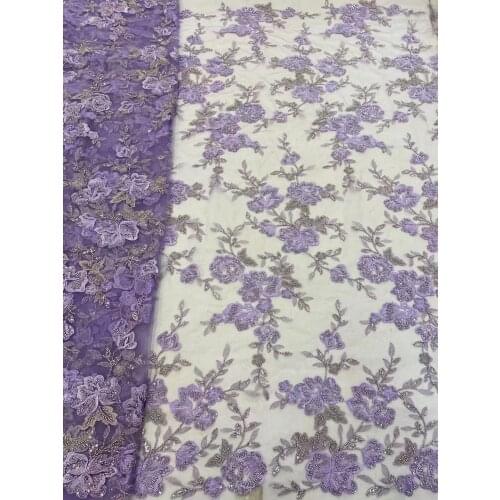 New style exquisite bead tube flower embroidery, French tulle lace, comfortable fabric, fashionable ladies skirt/jj