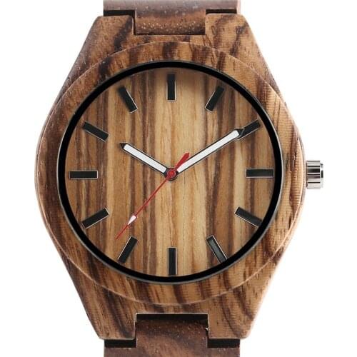 Creative Unique Natural Wooden Watches Mens Analog Style Clock Full Bamboo Men Quart-watch Luxury Handmade Clock Gift For Male