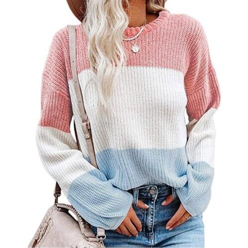 Autumn Winter Women Sweater O-Neck Cotton Solid Office Lady Lantem Sleeve Sweater Fashion Top 2021 NEW Casual thick thread sweat