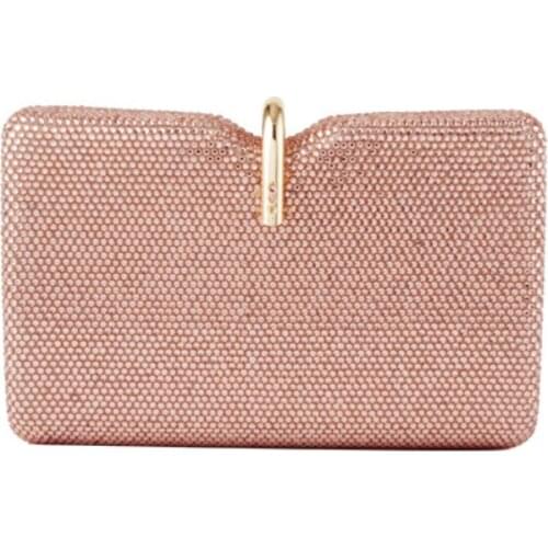 Dazzling Women Champagne Crystal Clutch Purse Evening Bags Clutch Bag Bridal Handbag Wedding Party Metal Clutches Shoulder Bags