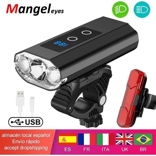 2021 Bike Headlights For Power Bank UBS Rechargeable Bicycle Front And Rear Lamp LED Powerful Flashlight MTB Road Cycling Light