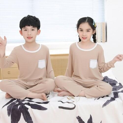 2-13Years Boys Girls Pajamas Summer Autumn Teens Sleepwear Tops Pants 2PCS Set Pyjamas Suit Kids Childrens Home Clothes Pijamas