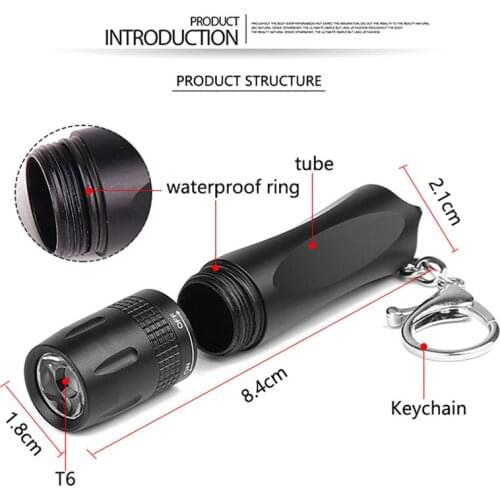 T6 LED Handheld Mini Portable Small Flashlight Hang Buckle Light Flashlight hang buckle T6 flashlight A1