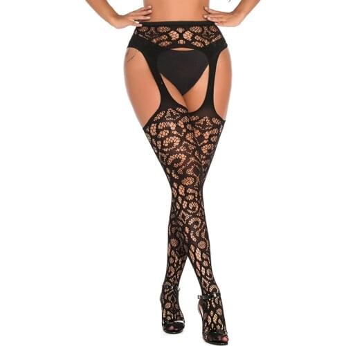 Plus Size Women Lingerie Sexy Hot Exotic Underwear Fishnet Babydoll Sexy Body Stocking with Garters Costumes Tights