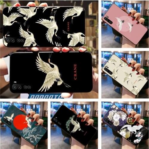 Red-crowned crane Birds japanese style Luxury Unique Phone Cover For Huawei Nova 6se 7 7pro 7se honor 7A 8A 7C Prime2019