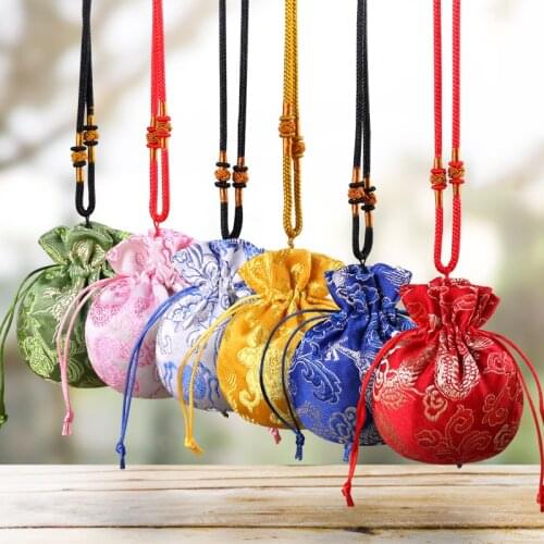 Chinese Style Sachet Retro Dragon Pattern Palace Hanging Neck Bags Portable Car Hanging Bedroom Decoration Traditional Sachets