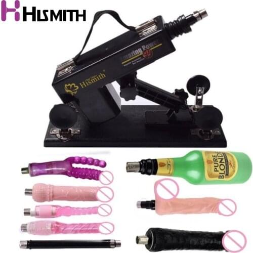 Sex Machine Retractable Dildo machine Female Masturbation Pumping gun Automatic Vibrator Gun sex products free 8PCS attachments