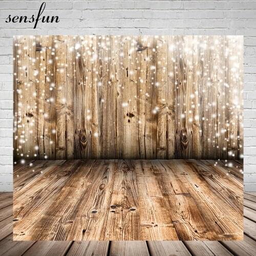 Sensfun Old Wood Backdrop For Photo Studio White Snow Newborn Christmas Day Party Photography Backgrounds For Photo Studio