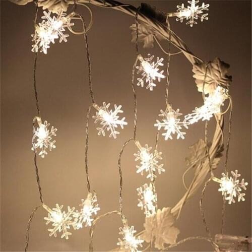 3M 20LEDS Snowflake LED String Lights Christmas Holiday Lighting for Home Garden Curtain or Party Decoration Powered by Battery