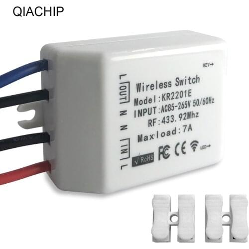 QIACHIP 433.92 MHz Wireless switch universal AC 85-265V CH Wireless Remote Control Receiver 433mhz maxload 7A high quality