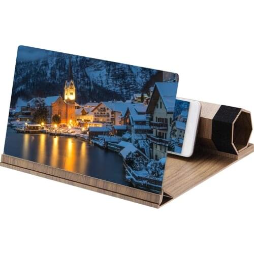 12Inch HD Screen Magnifier Wood Grain Foldable Phone Screen Amplifiers for Watching Movie Videos увеличитель для телефон