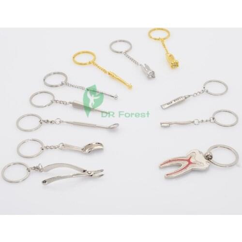 On Sale 11Pcs Dentist AssortedKeychain Key Chain Stainless Steel 11 types