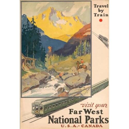 Vintage Travel Retro USA Canada Art Film Print Silk Poster Home Wall Decor 24x36inch