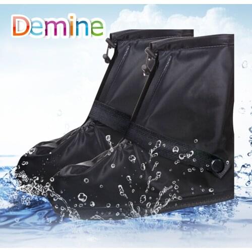 Demine Waterproof Shoes Cover Outdoor Sport Non-slip Reusable Rain Shoes with Internal Water Resistant Layer Ankle Boots Covers