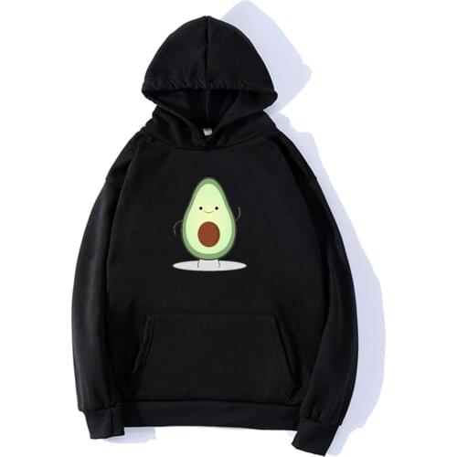 Funny Hoodies Harajuku Oversized Pullovers Hoodies Sweatshirt Kawaii Cartoon Avocado Printed 2019 Long Sleeve Women Clothes