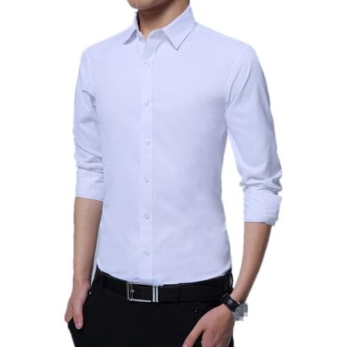 ZYG6188-C1050 2020 new spring Business casual trim long-sleeved pure color men professional shirt cheap wholesale free shipping
