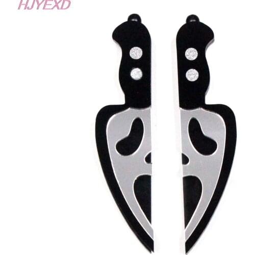 1pair) Halloween For Earrings Acrylic Knife Ghost Skull For Dangle Earrings Jewelry Accessories