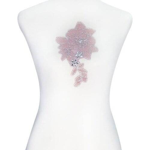 1piece Flower Design Hotfix Crystal Rhinestone Heat Transfer Iron on Patches Motif Embellishment Stickers For Garment T2284