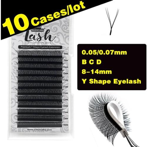 10Cases/Lot Outstanding YY Eyelash Extension Professional Supplies Matte Eyelashes Makeup Maquiagem cilios for Beaty Makeup