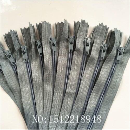 10pcs ( 14 Inch ) 35cm Gray Nylon Coil Zippers Tailor Sewer Craft Crafters &FGDQRS #3 Closed End